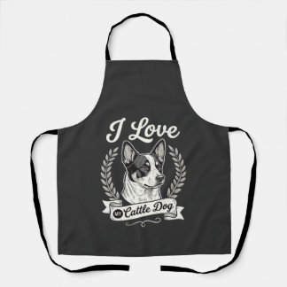 I Love My Cattle Dog Vintage Dog Lover Apron