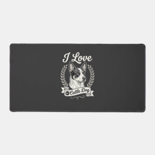 I Love My Cattle Dog Vintage Dog Lover Desk Mat