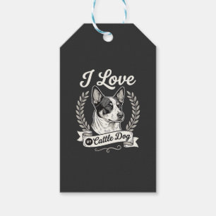 I Love My Cattle Dog Vintage Dog Lover Gift Tags