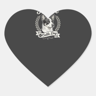 I Love My Cattle Dog Vintage Dog Lover Heart Sticker