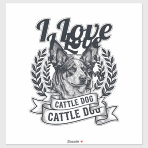 I Love My Cattle Dog Vintage Engraving Design_1