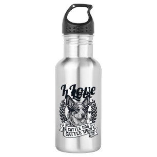 I Love My Cattle Dog Vintage Engraving Design_1 532 Ml Water Bottle