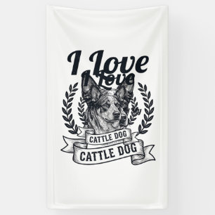 I Love My Cattle Dog Vintage Engraving Design_1 Banner