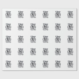 I Love My Cattle Dog Vintage Engraving Design_1 Wrapping Paper