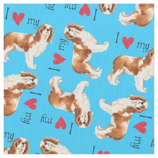 I Love my Cavalier Fabric (Close Up)