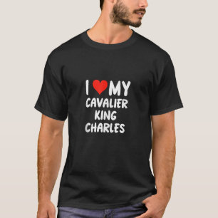 I Love My Cavalier King Charles Heart Cute Dog Dad T-Shirt