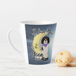 I love my Cavalier to the moon and back, Tri Colou Latte Mug