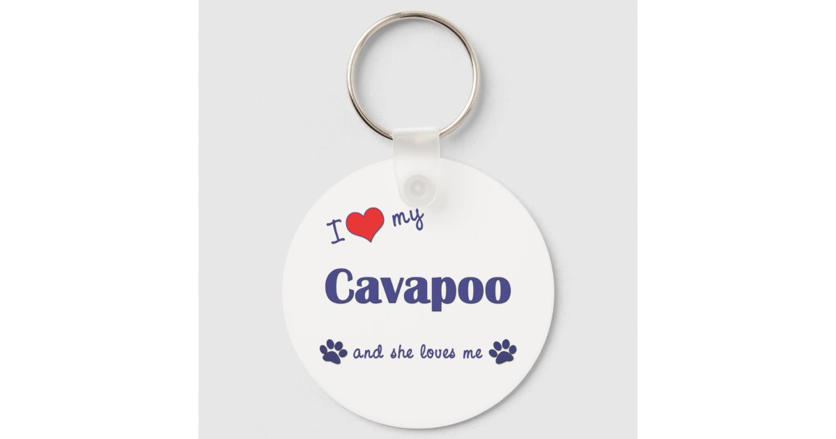 I Love My Cavapoo (Female Dog) Key Ring | Zazzle