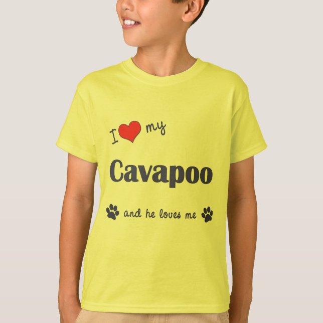 I Love My Cavapoo (Male Dog) T-Shirt (Front)