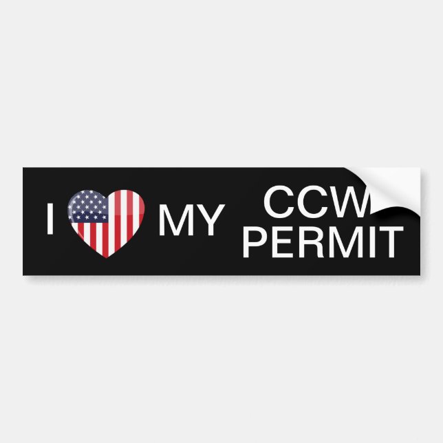 I love my ccw permit bumper sticker (Front)