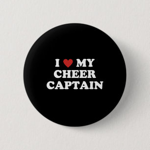 I Love My Cheer Captain, Cheerleading Mum Dad 6 Cm Round Badge