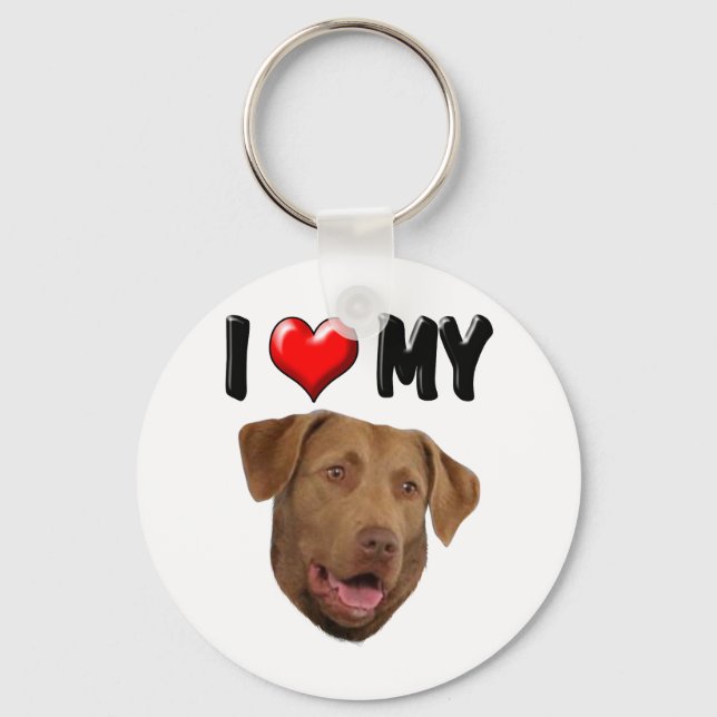 I Love My Chesapeake Bay Retriever Key Ring (Front)