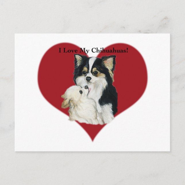 " I Love My Chhihuahua" Dog Art Postcard (Front)