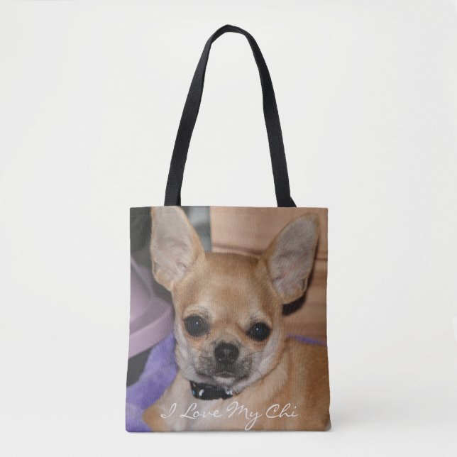 I Love My Chi Chihuahua Photo All Over Print Bags (Front)