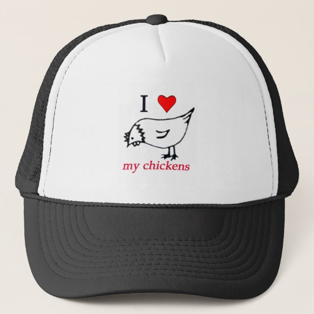 I Love my chickens Trucker Hat (Front)