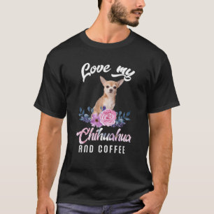 I Love My Chihuahua And Coffee Schnauzer Lover Gif T-Shirt