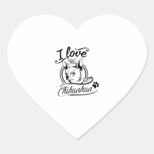 I Love My Chihuahua - Cute Animal Pet Paw Dog Love Heart Sticker