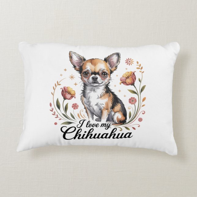 I love my chihuahua  decorative cushion (Back)
