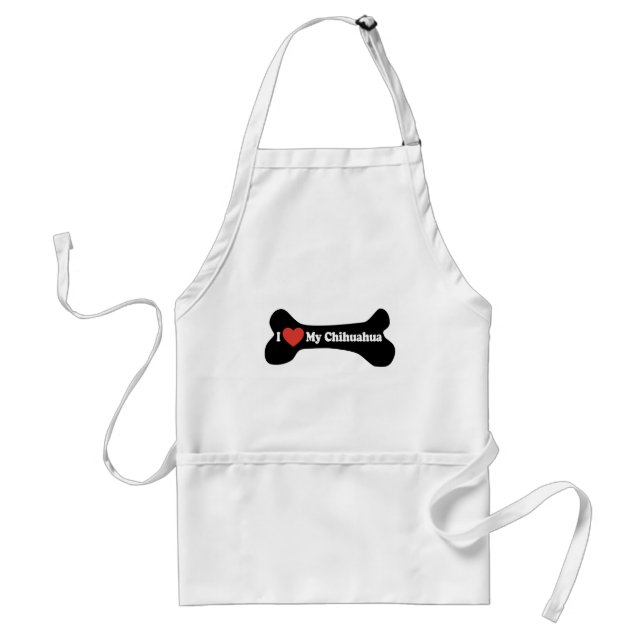 I Love My Chihuahua - Dog Bone Standard Apron (Front)
