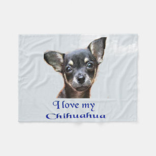 I love my chihuahua fleece blanket