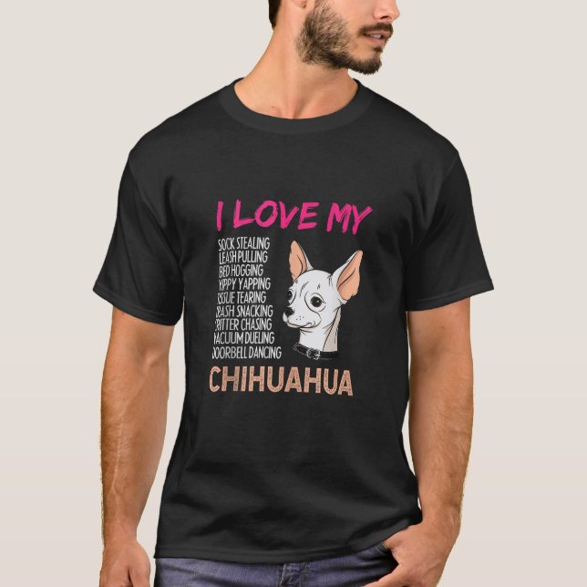 I Love My Chihuahua Funny Grandma Dog Lover Women  T-Shirt (Front)