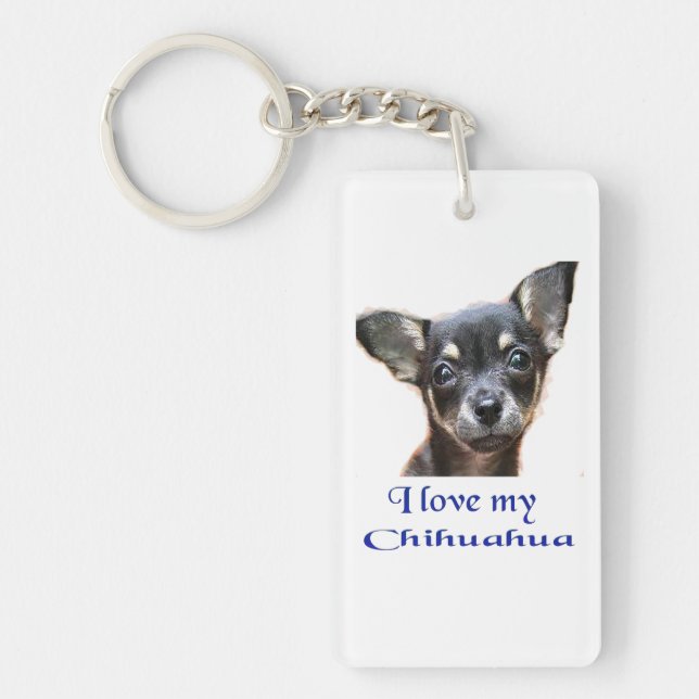 I love my Chihuahua Key Ring (Front)