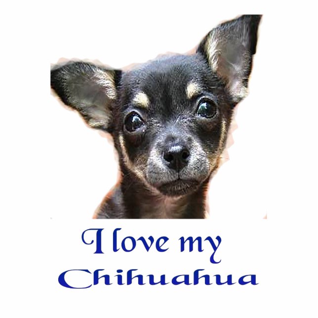 I love my Chihuahua Photo Sculpture Key Ring (Front)