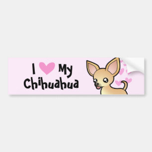 I Love My Chihuahua (smooth coat) Bumper Sticker