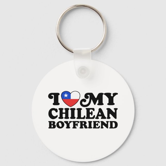 I Love My Chilean Boyfriend Key Ring (Front)
