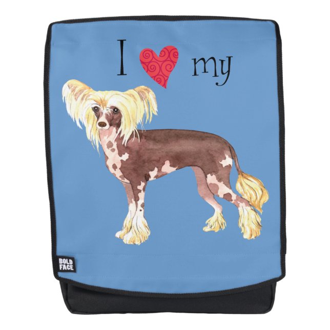 I Love my Chinese Crested Backpack (Front)