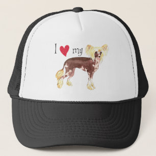 I Love my Chinese Crested Trucker Hat