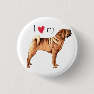 I Love my Chinese Shar-Pei 3 Cm Round Badge