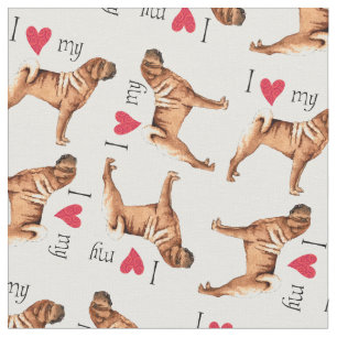 I Love my Chinese Shar-Pei Fabric