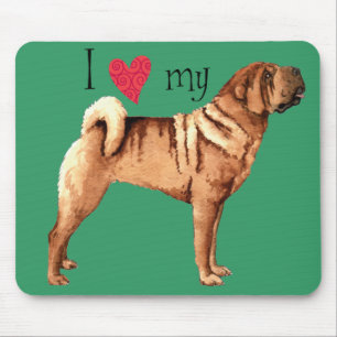 I Love my Chinese Shar-Pei Mouse Mat