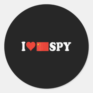 I Love My Chinese Spy, I Heart Chinese Spy,china F Classic Round Sticker
