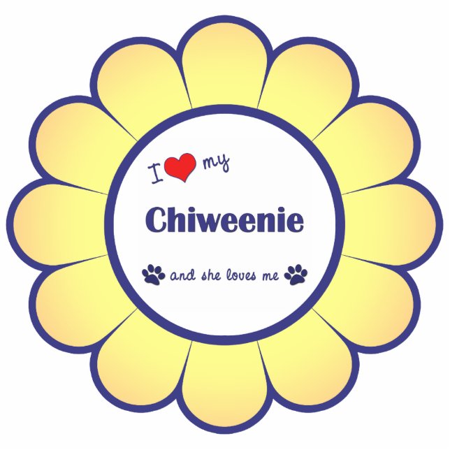 I Love My Chiweenie (Female Dog) Photo Sculpture Decoration (Front)