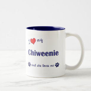 I Love My Chiweenie (Female Dog) Two-Tone Coffee Mug