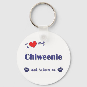 I Love My Chiweenie (Male Dog) Key Ring