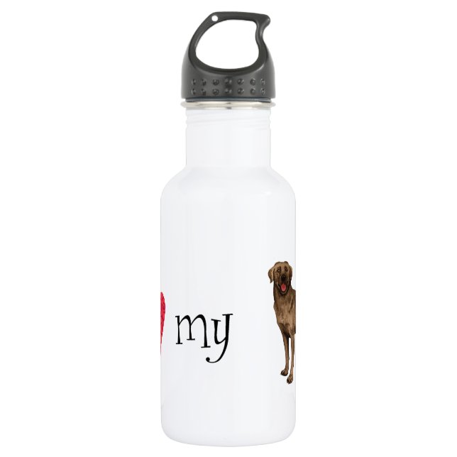 I Love my Chocolate Lab 532 Ml Water Bottle (Front)