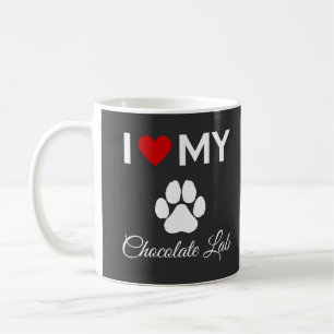 I love my Chocolate Lab dog custom text Coffee Mug