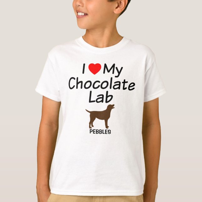 I Love My Chocolate Lab Dog T-Shirt (Front)