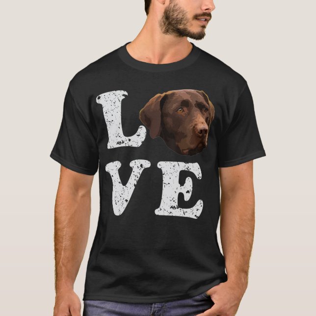 I Love My Chocolate Lab   Labrador Retriever Dog T-Shirt (Front)