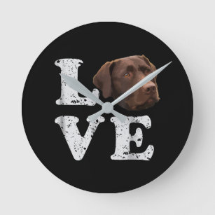 I Love My Chocolate Lab Labrador Retriever Lover Round Clock