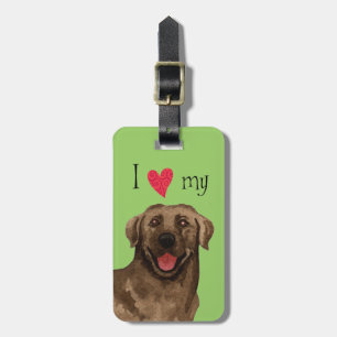 I Love my Chocolate Lab Luggage Tag