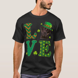 I Love My Chocolate Labrador St Patrick's Day Dog  T-Shirt