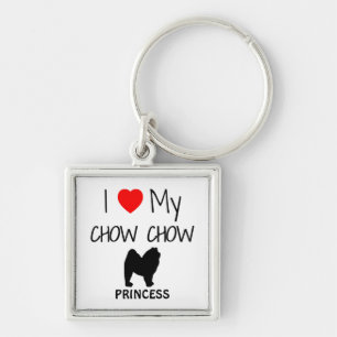 I Love My Chow Chow Dog Keychain
