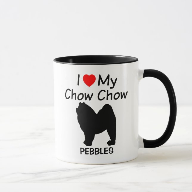 I Love My Chow Chow Dog Mug (Right)