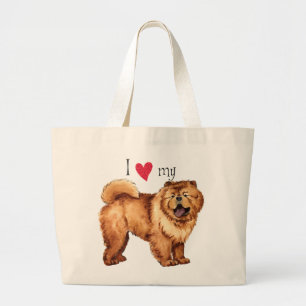 I Love my Chow Large Tote Bag