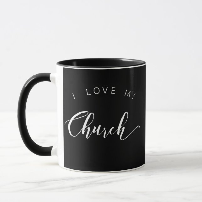 I Love My Church Coffee Mug with Cross (Left)