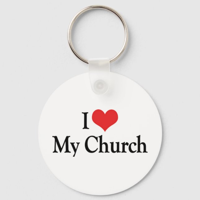 I Love My Church Keychain (Front)